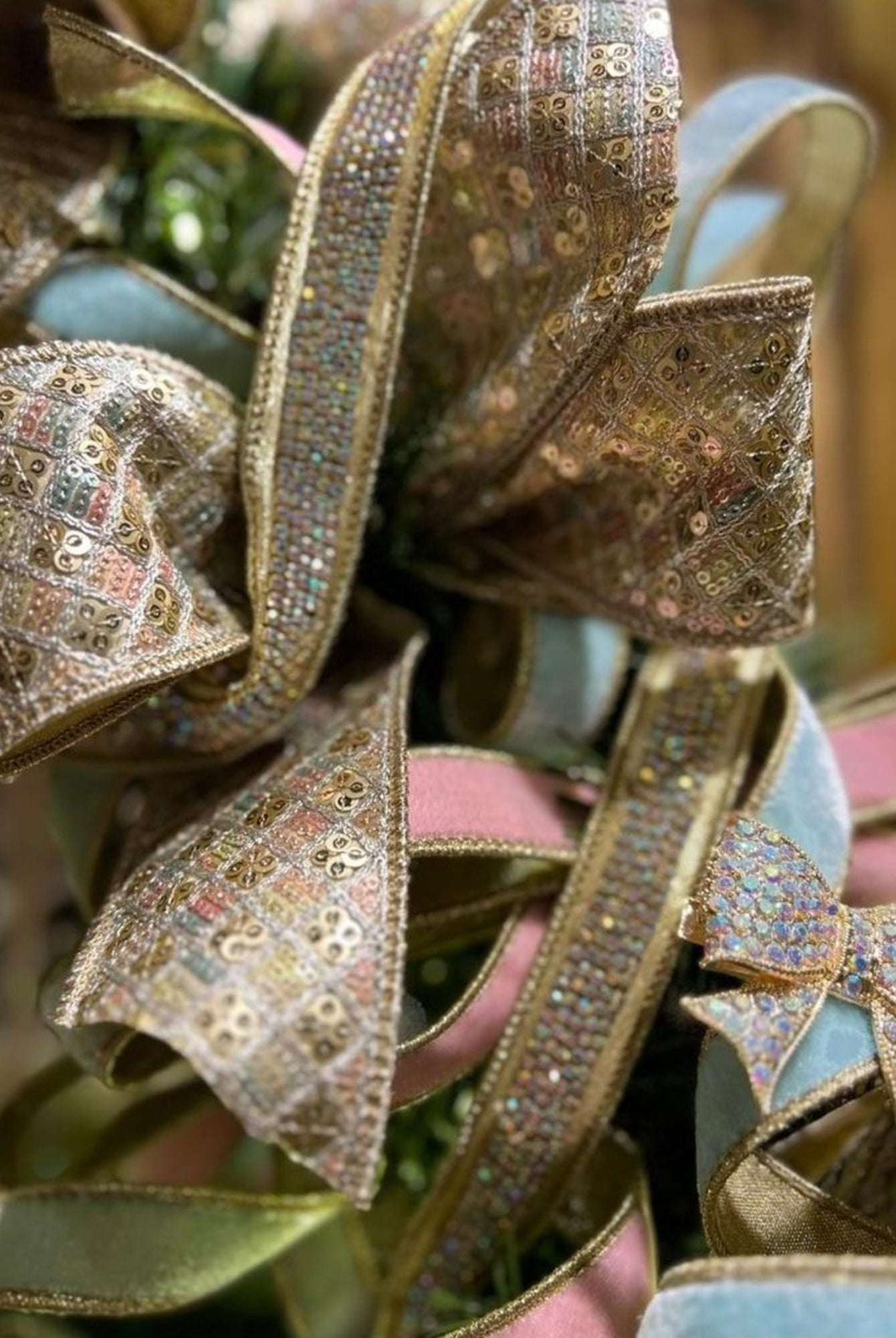 1" Metallic Dupion Duchess Jewel Ribbon: Gold (5 Yards)