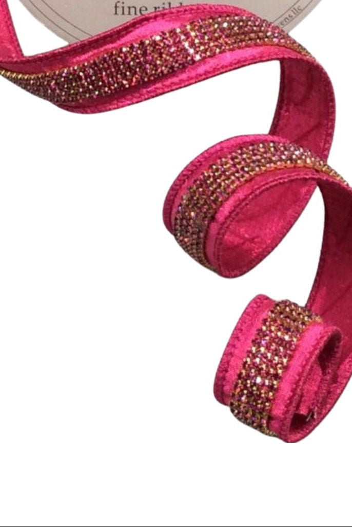 Shop For 1.5" Metallic Dupion Duchess Jewel Ribbon: Hot Pink (5 Yards)