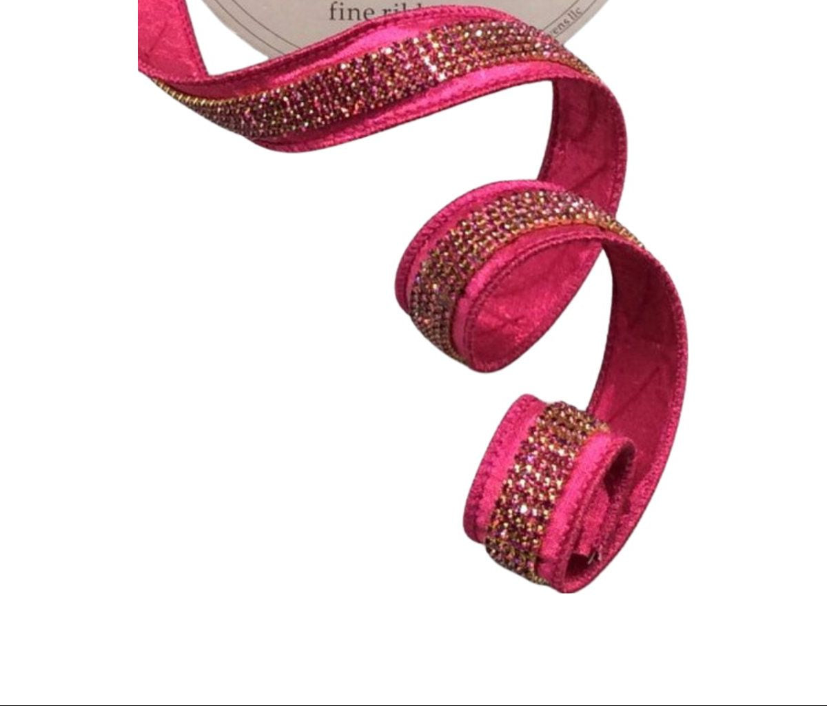 Shop For 1.5" Metallic Dupion Duchess Jewel Ribbon: Hot Pink (5 Yards)