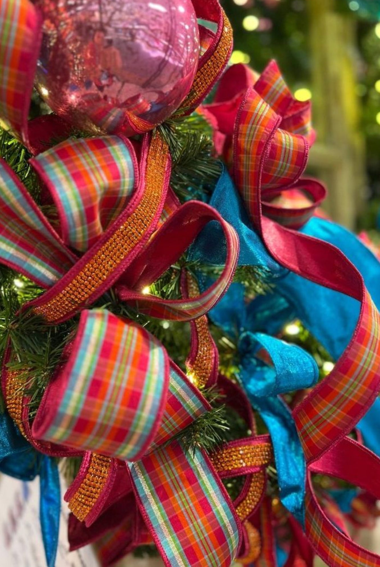 Shop For 1.5" Metallic Dupion Duchess Jewel Ribbon: Hot Pink/Orange (10 Yards) at Michelle's aDOORable Creations