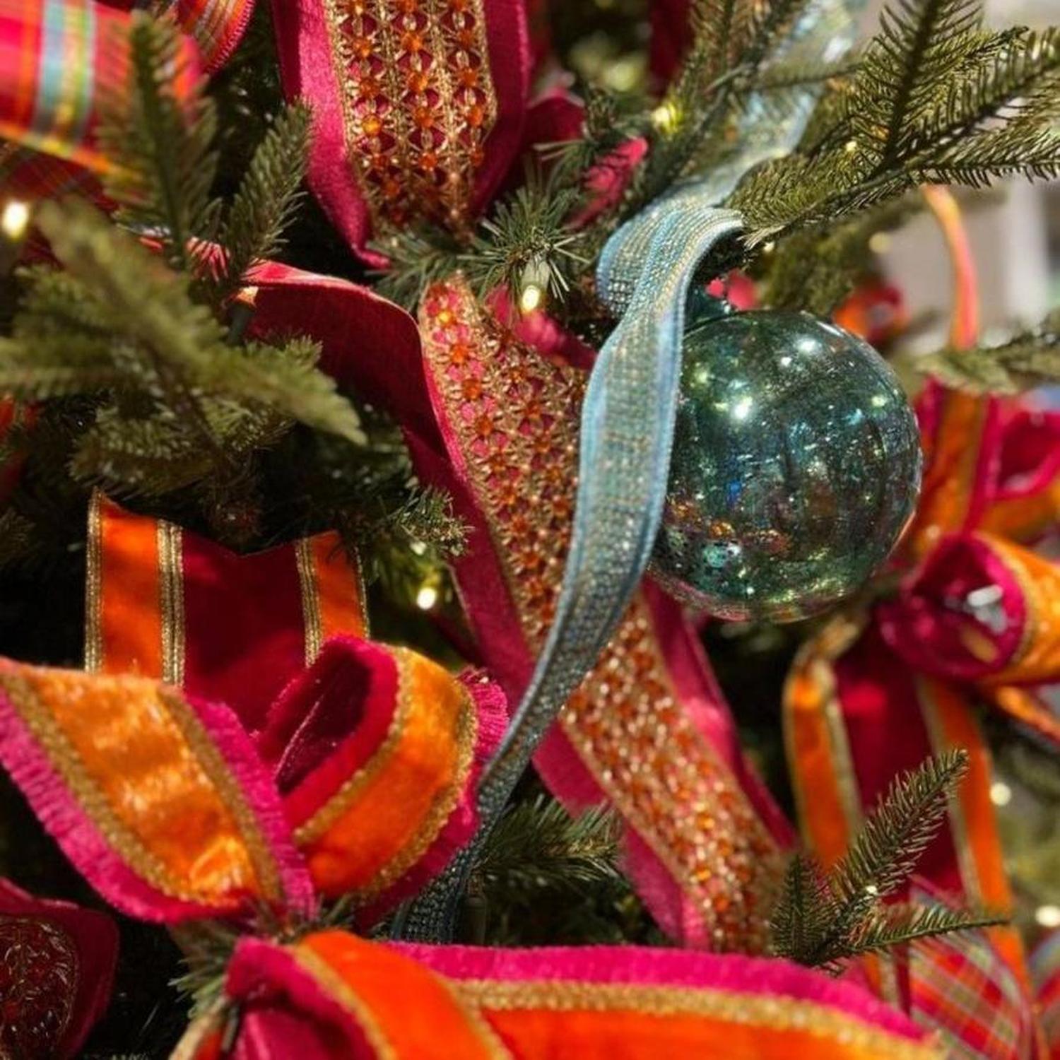 Shop For 1.5" Metallic Dupion Duchess Jewel Ribbon: Hot Pink/Orange (10 Yards) at Michelle's aDOORable Creations