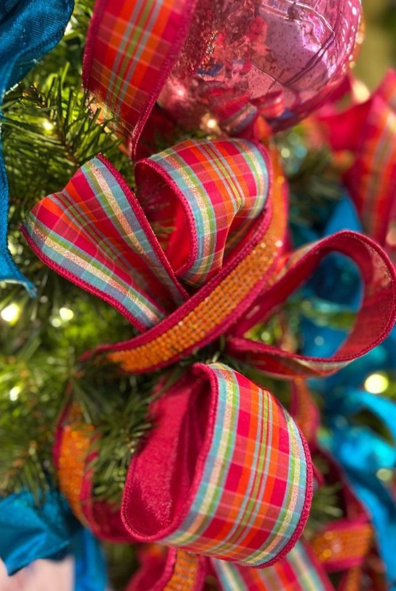 Shop For 1.5" Metallic Dupion Duchess Jewel Ribbon: Hot Pink/Orange (10 Yards) at Michelle's aDOORable Creations