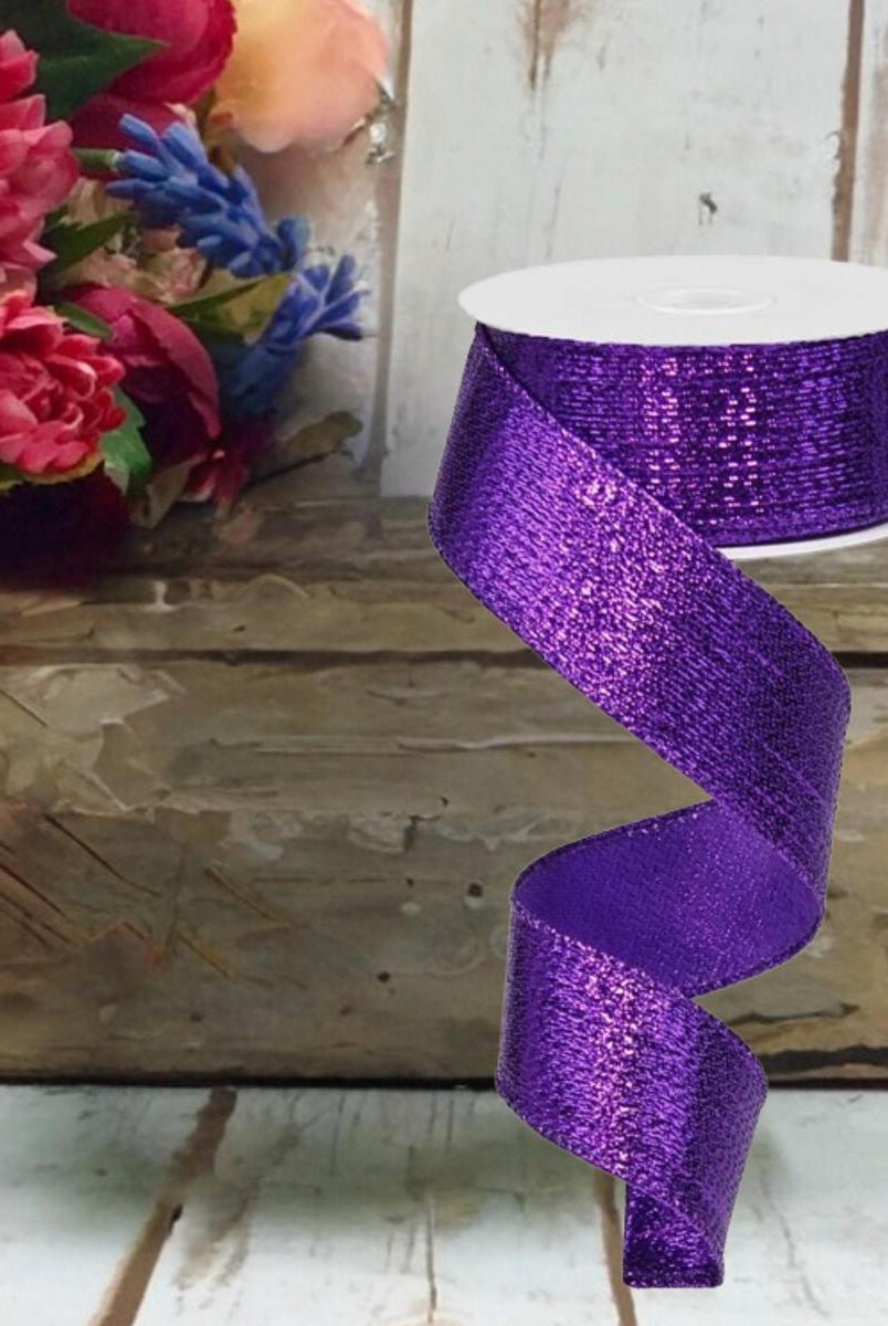 Shop For 1.5" Metallic Lame Ribbon: Purple (10 Yards)
