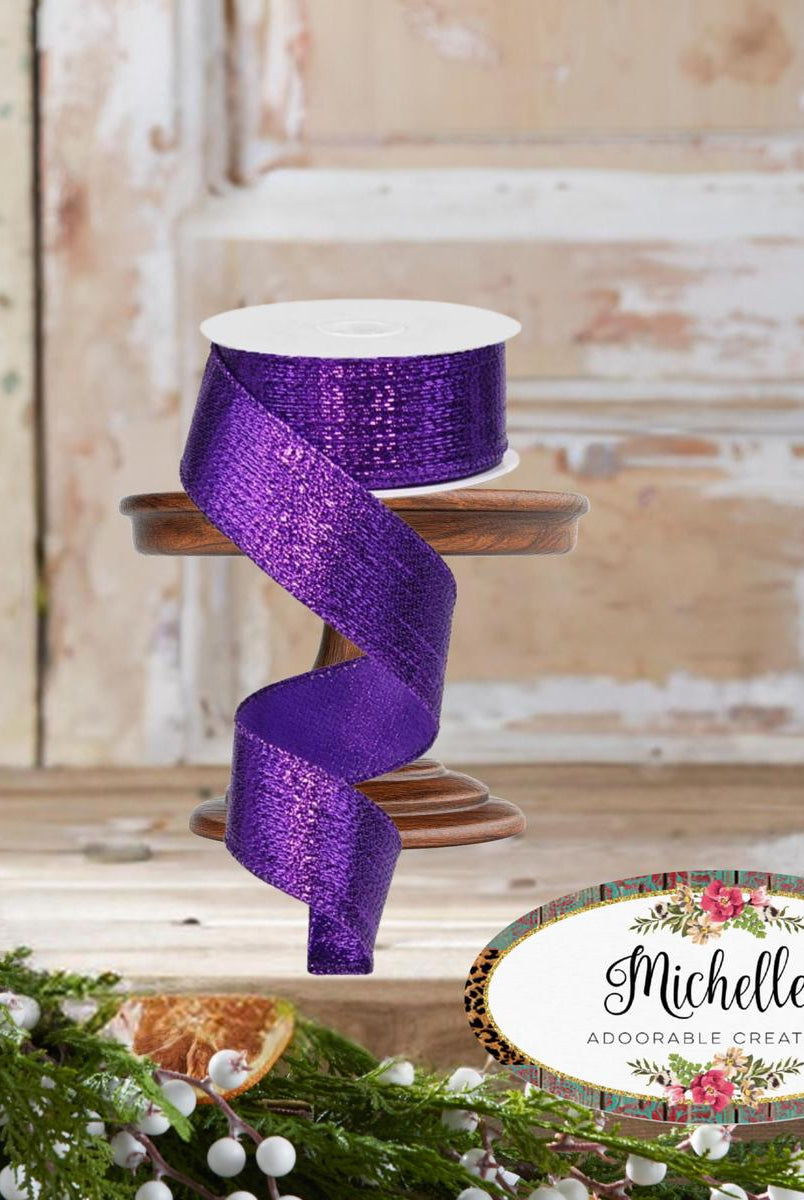 Shop For 1.5" Metallic Lame Ribbon: Purple (10 Yards)