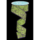 Shop For 1.5" Multi Swirls Glitter Ribbon: Lime Green/Purple (10 Yard) at Michelle's aDOORable Creations