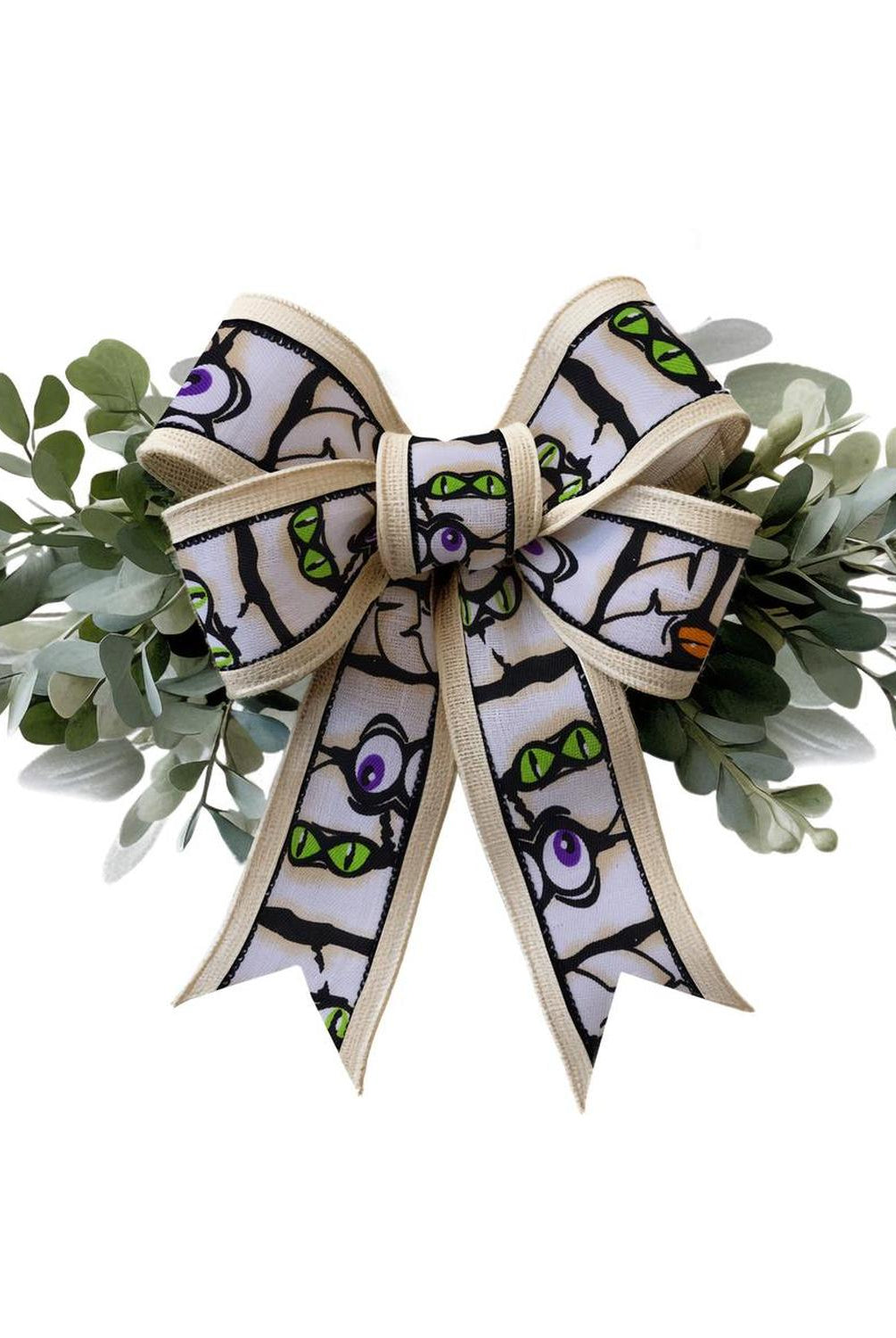 1.5" Mummy Eyes Ribbon: White (10 Yards)