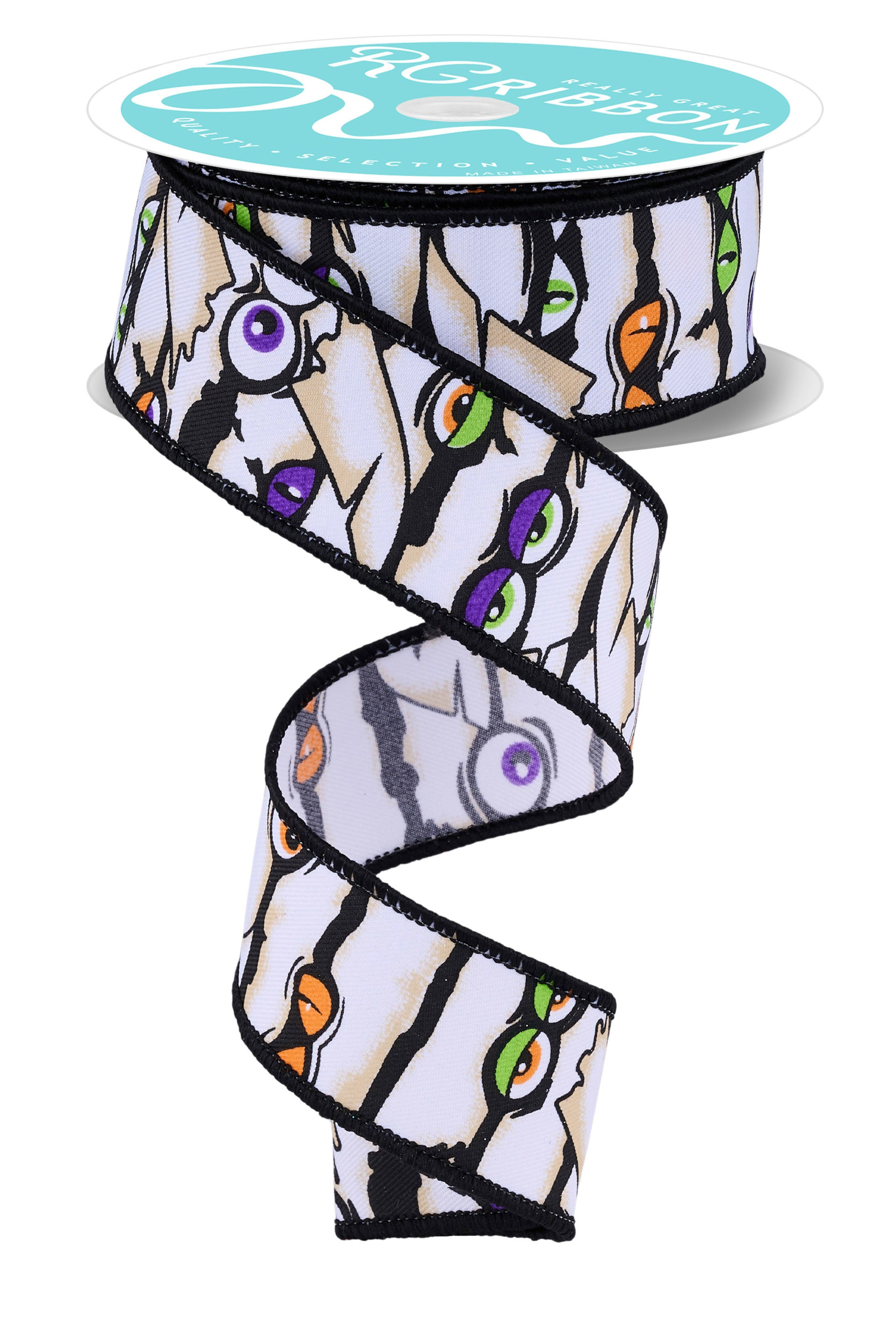 Shop For 1.5" Mummy Eyes Ribbon: White (10 Yards)