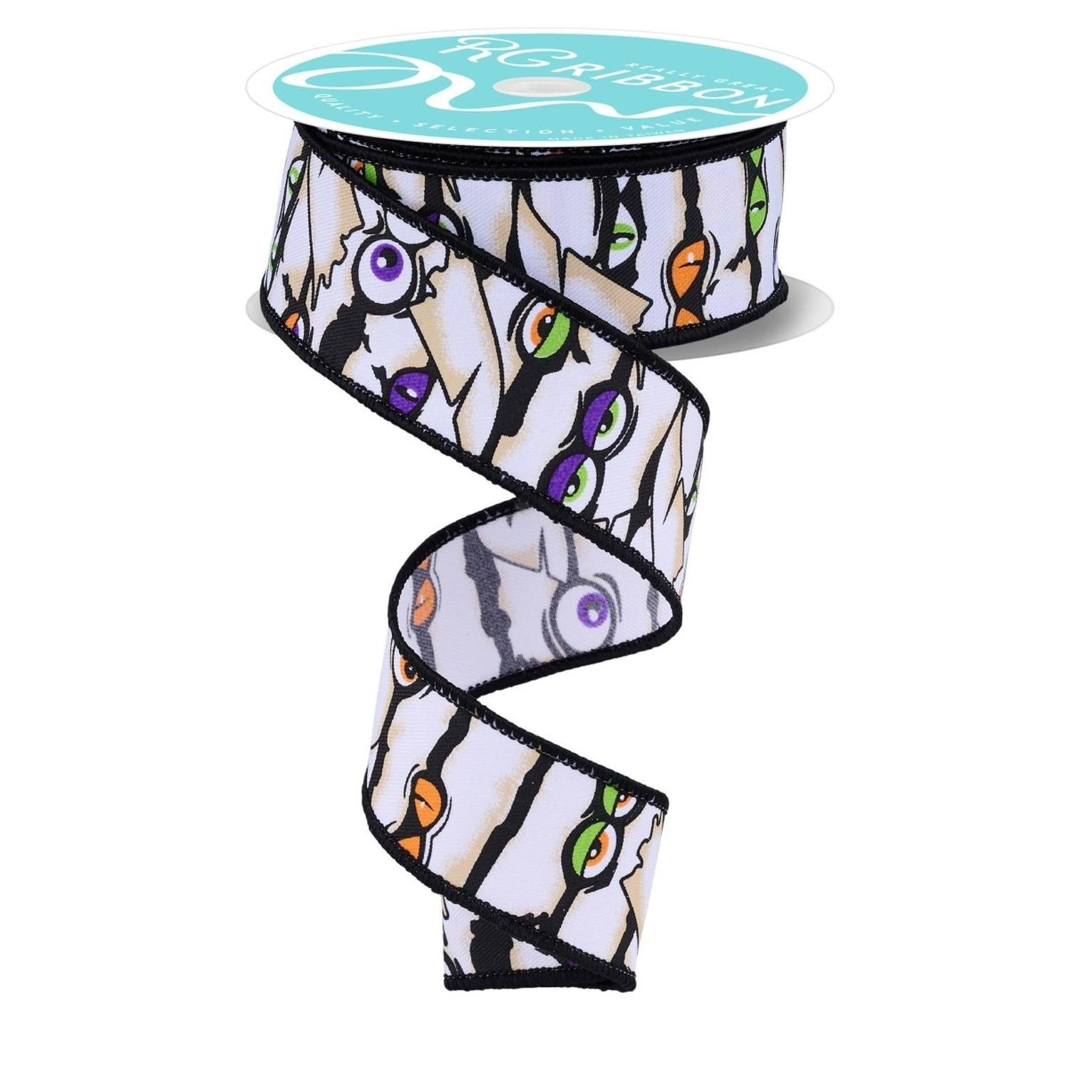 Shop For 1.5" Mummy Eyes Ribbon: White (10 Yards)