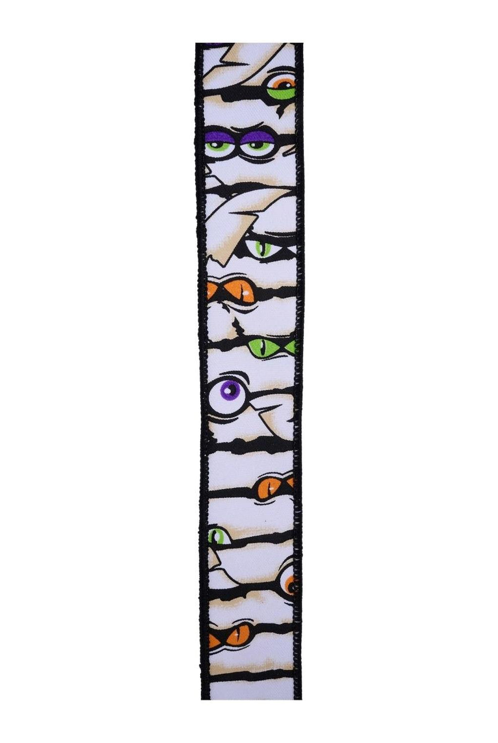 1.5" Mummy Eyes Ribbon: White (10 Yards)
