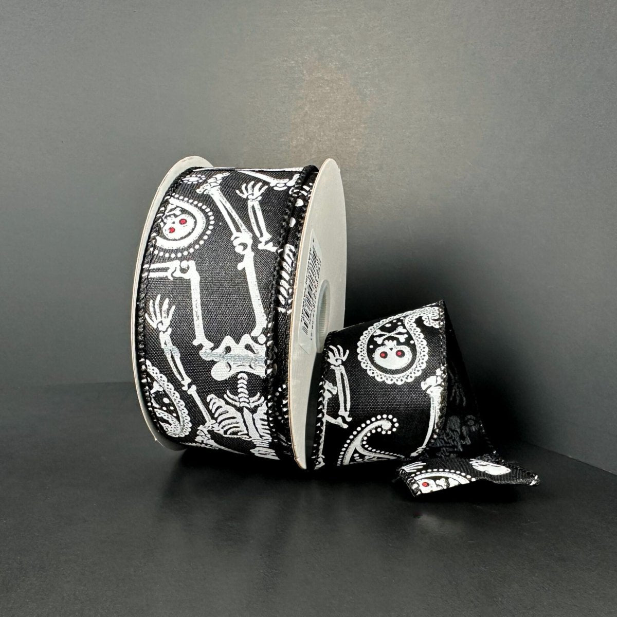 Shop For 1.5" Paisley Skull Halloween Ribbon: Black (10 Yards)