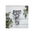 Shop For 1.5" Paw Print Thin Stripes Ribbon: Grey (10 Yards) at Michelle's aDOORable Creations