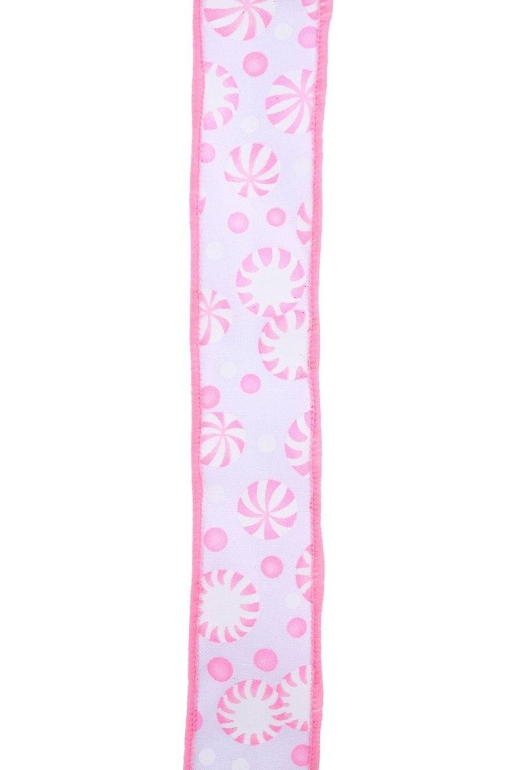 1.5" Peppermint Candies Ribbon: Pink (10 Yards)
