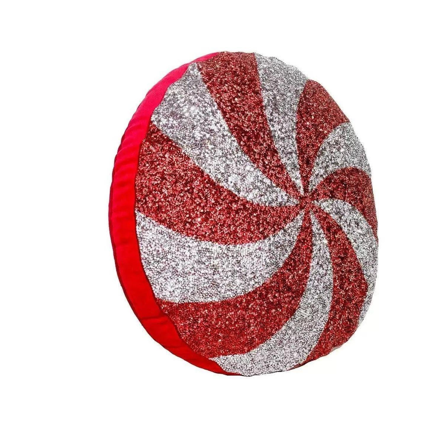 Shop For 15" Peppermint Shaped Pillow: Red