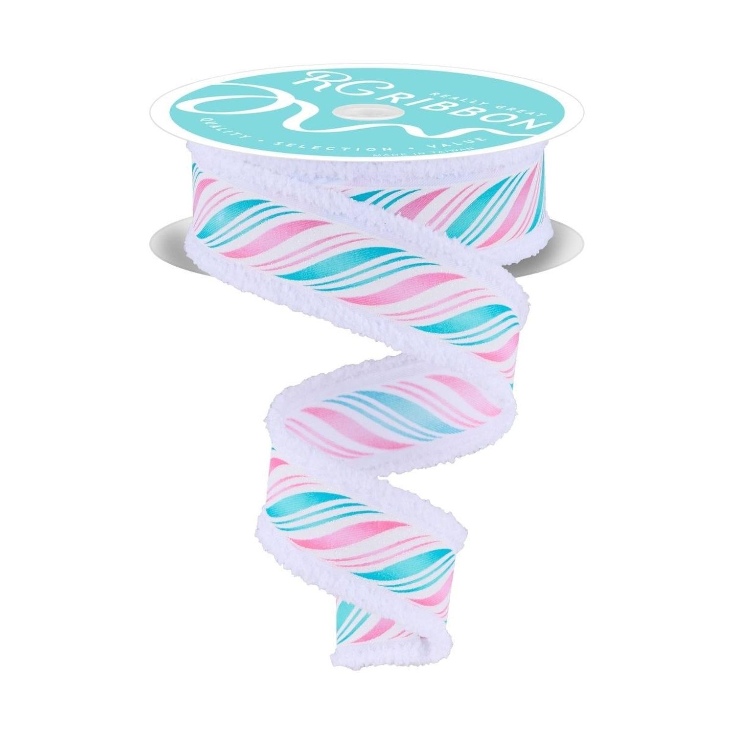 Shop For 1.5" Peppermint Twist Drift Ribbon: Pink/Mint (10 Yards)