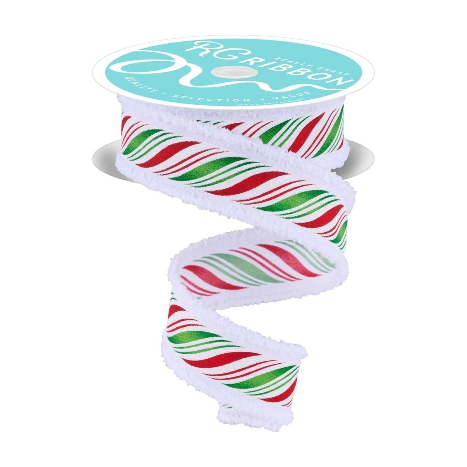 Shop For 1.5" Peppermint Twist Drift Ribbon: Red/Green (10 Yards)