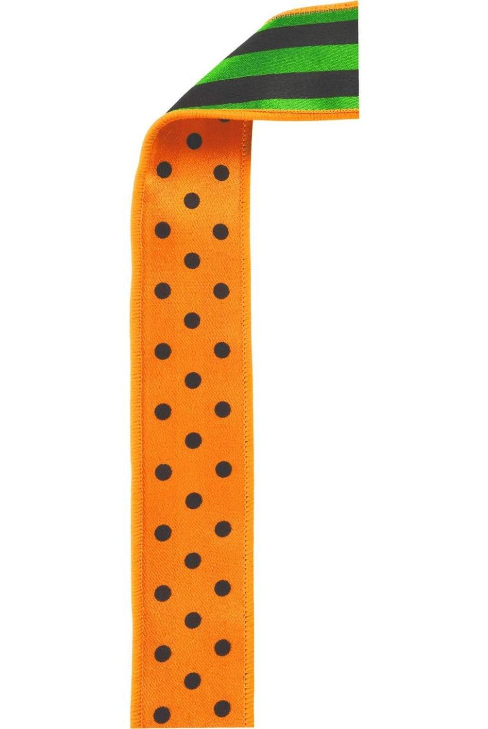 Shop For 1.5" Polka Dot Striped Fused Ribbon: Orange (10 Yards)