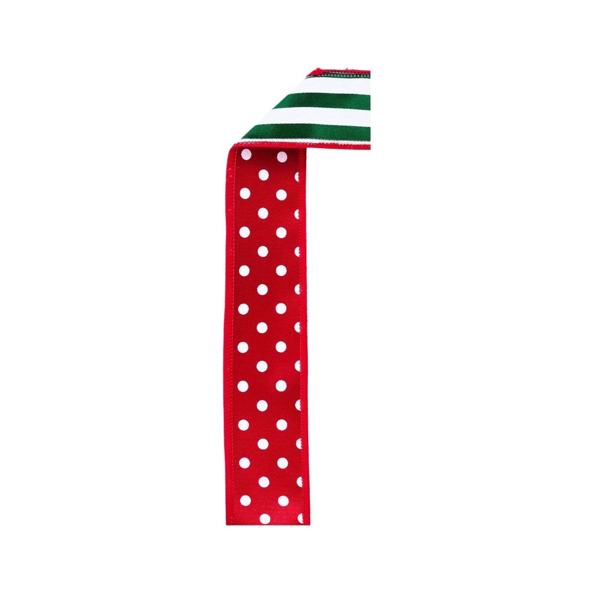 Shop For 1.5" Polka Dot Striped Fused Ribbon: Red/Green/White (10 Yards)