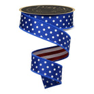 Shop For 1.5" Polka Dot Striped Fused Ribbon: RWB (10 Yards)