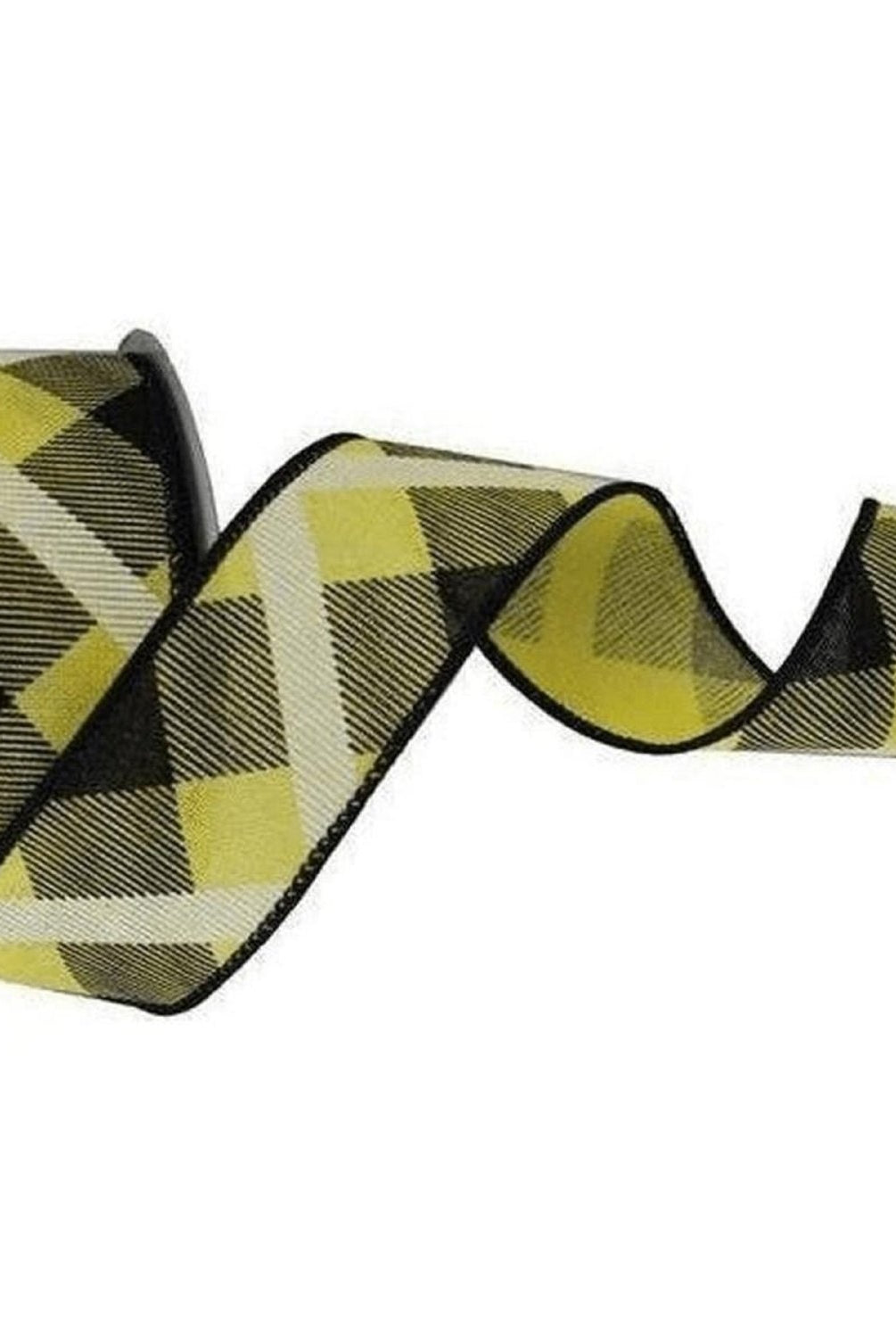 Shop For 1.5" Printed Plaid Ribbon: Yellow, Black, White