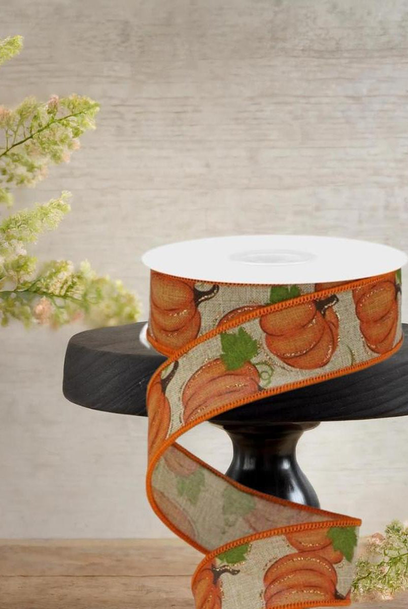 Shop For 1.5" Pumpkin Patch Ribbon: Light Beige (10 Yards)