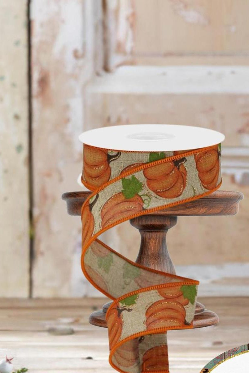 Shop For 1.5" Pumpkin Patch Ribbon: Light Beige (10 Yards)