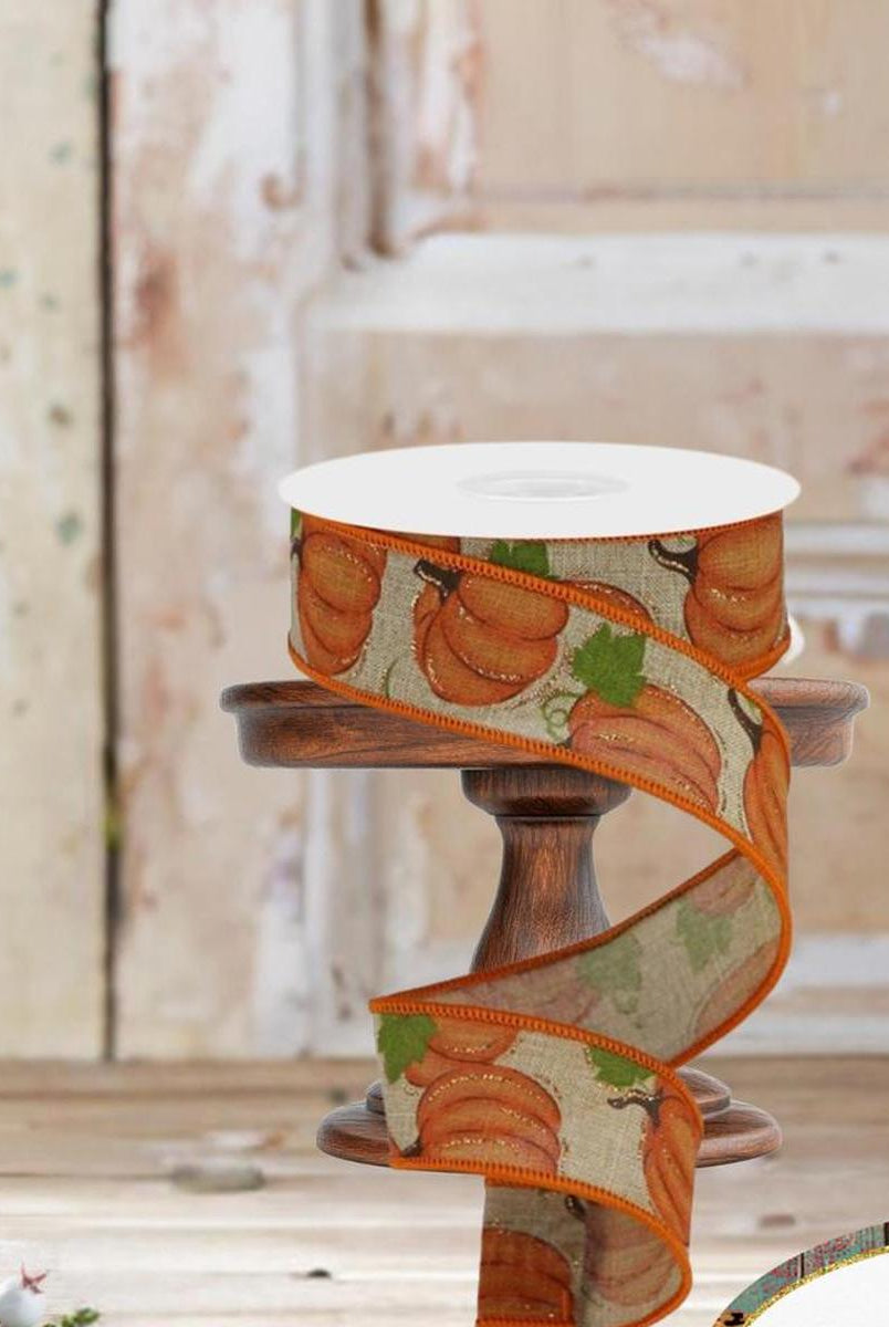 Shop For 1.5" Pumpkin Patch Ribbon: Light Beige (10 Yards)