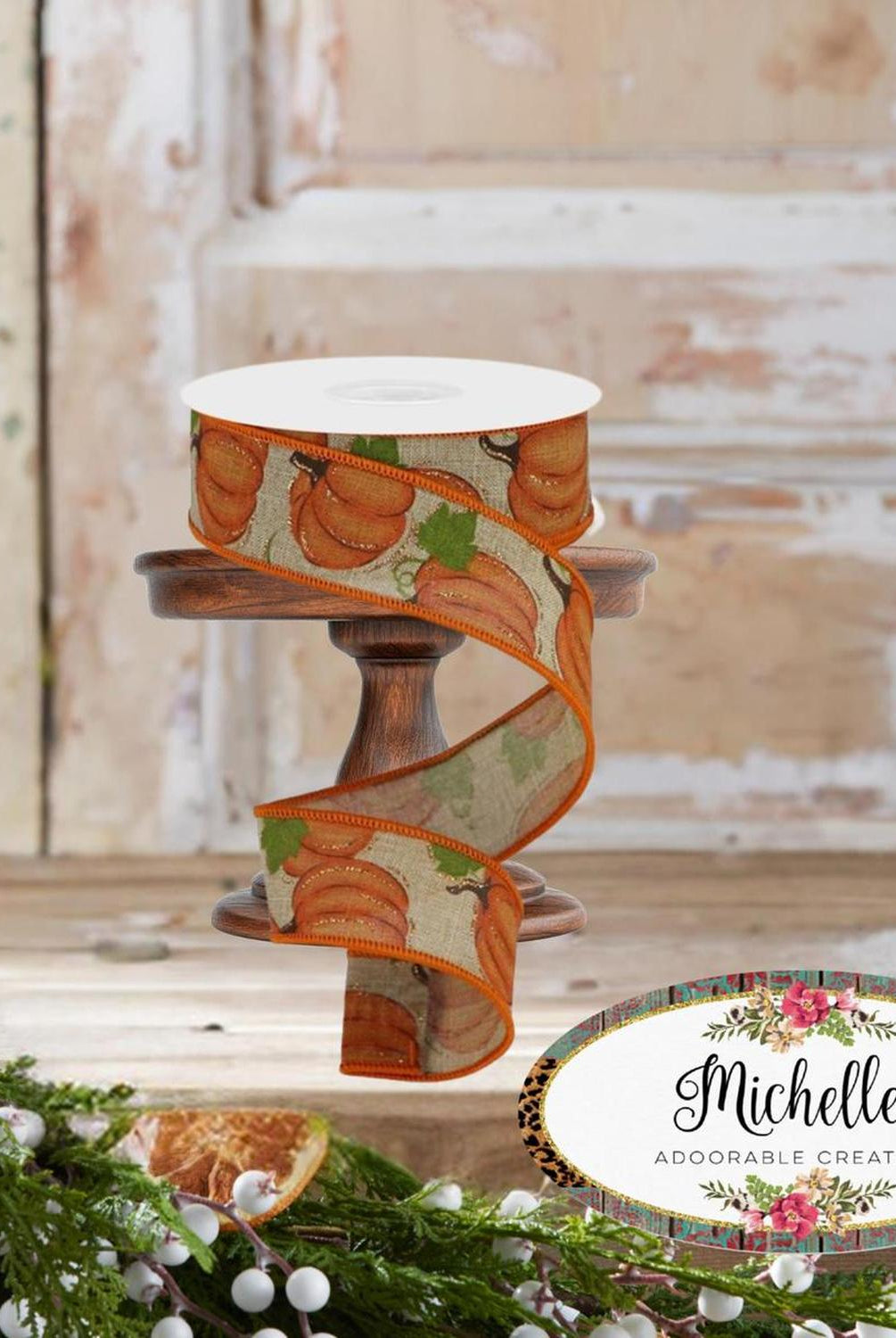 Shop For 1.5" Pumpkin Patch Ribbon: Light Beige (10 Yards)