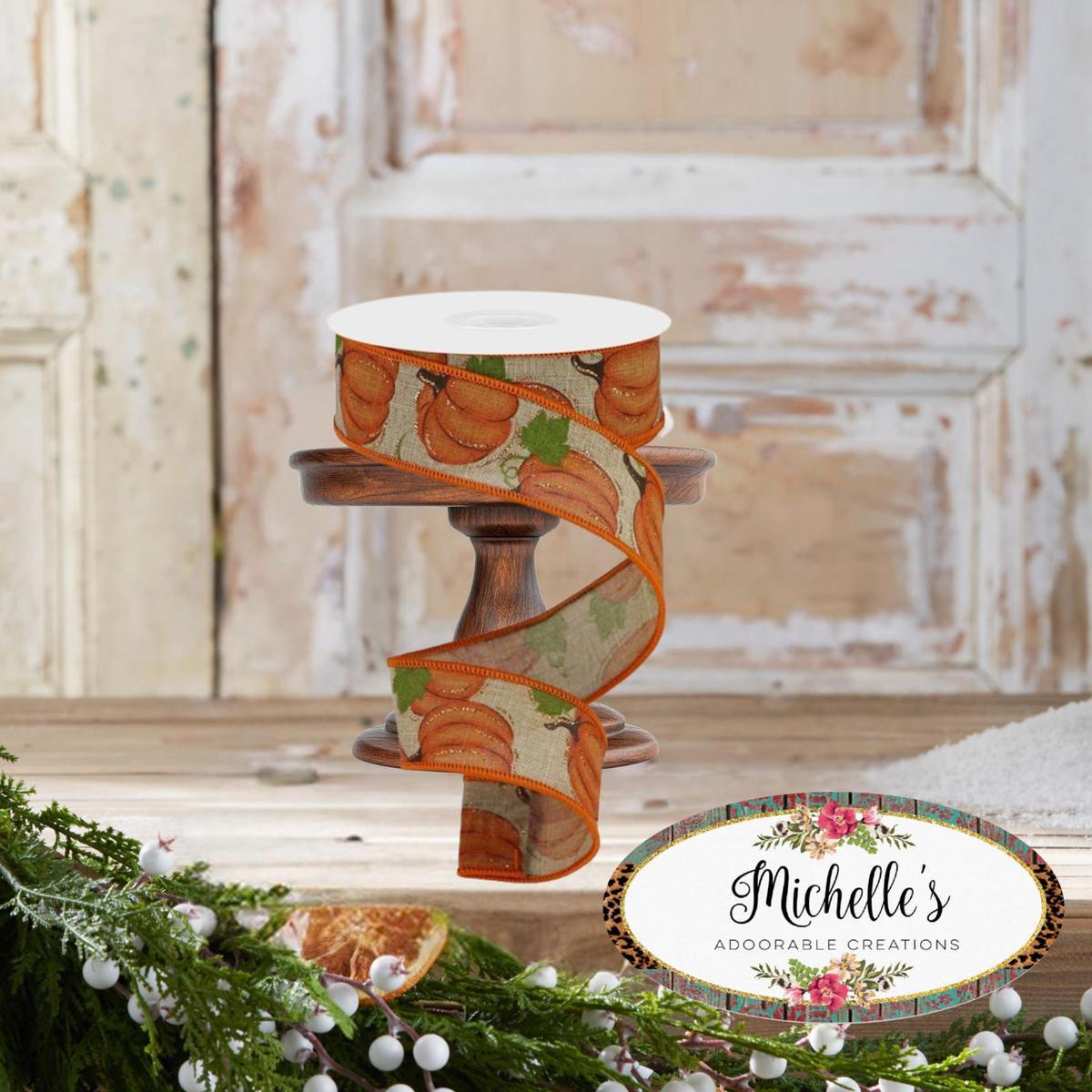 Shop For 1.5" Pumpkin Patch Ribbon: Light Beige (10 Yards)