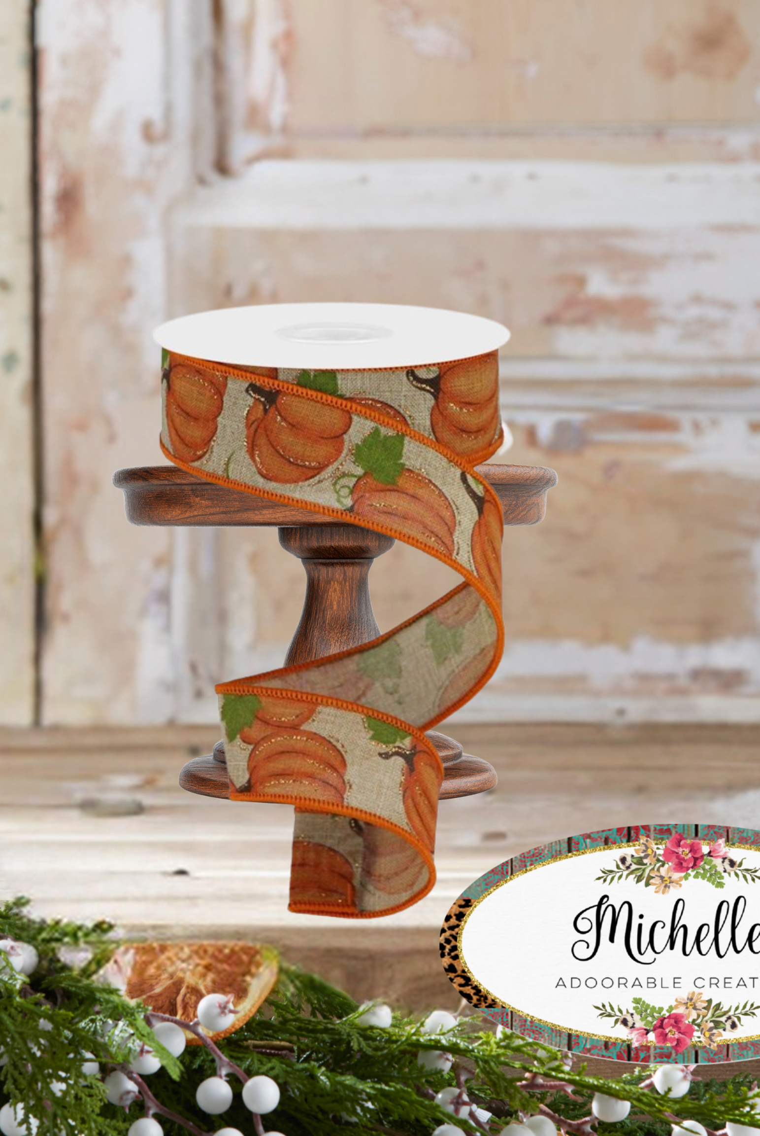 Shop For 1.5" Pumpkin Patch Ribbon: Light Beige (10 Yards)