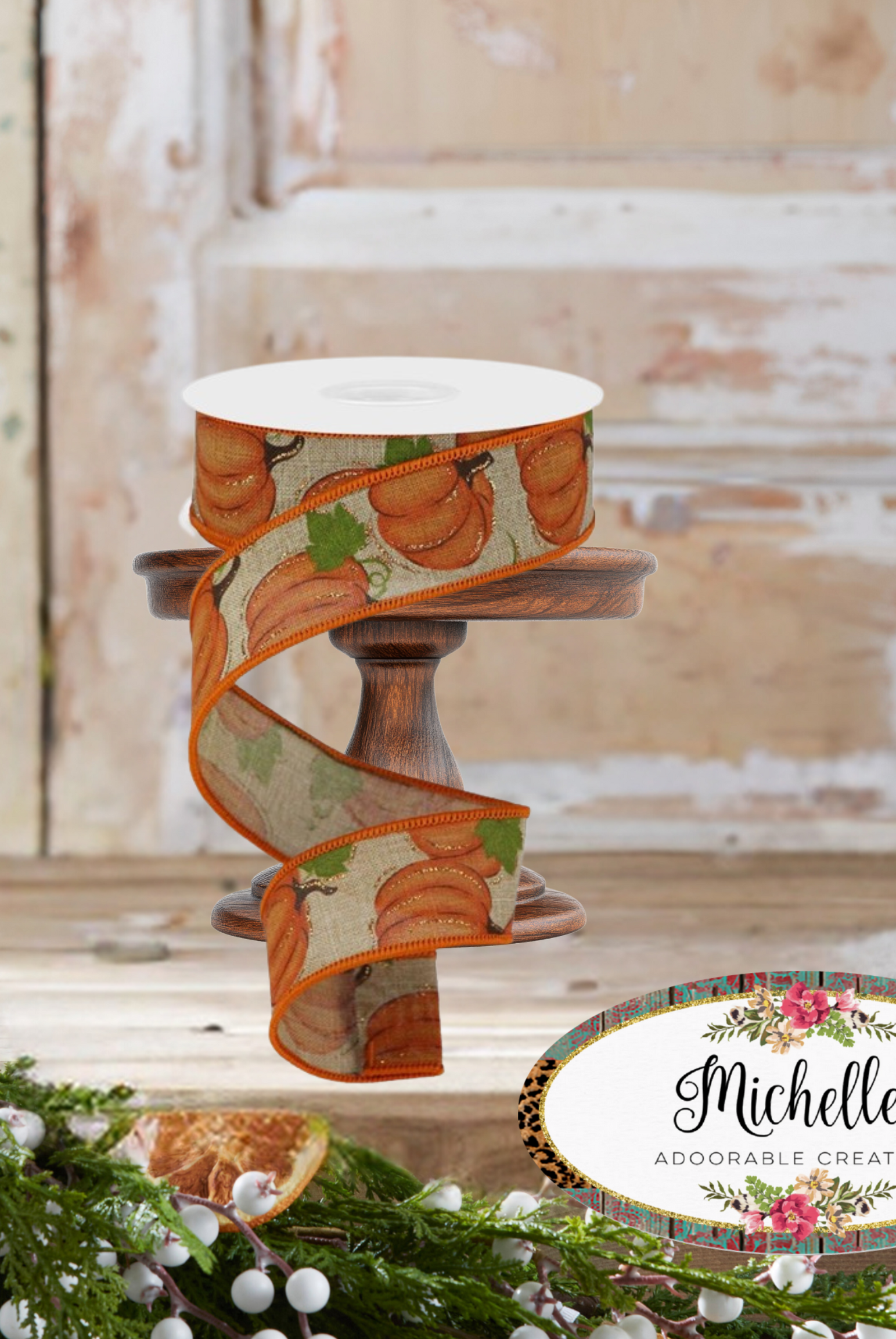 Shop For 1.5" Pumpkin Patch Ribbon: Light Beige (10 Yards)