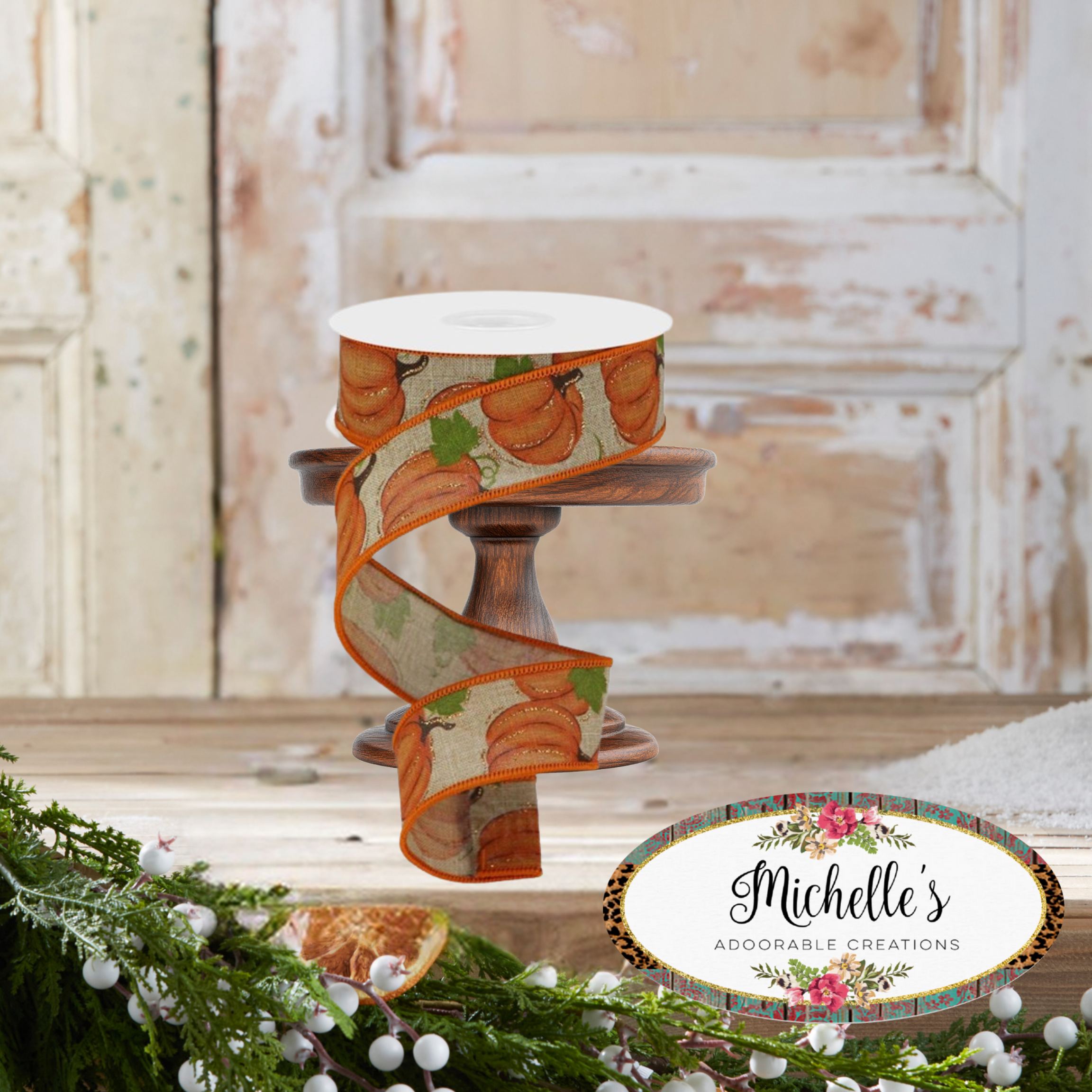 Shop For 1.5" Pumpkin Patch Ribbon: Light Beige (10 Yards)