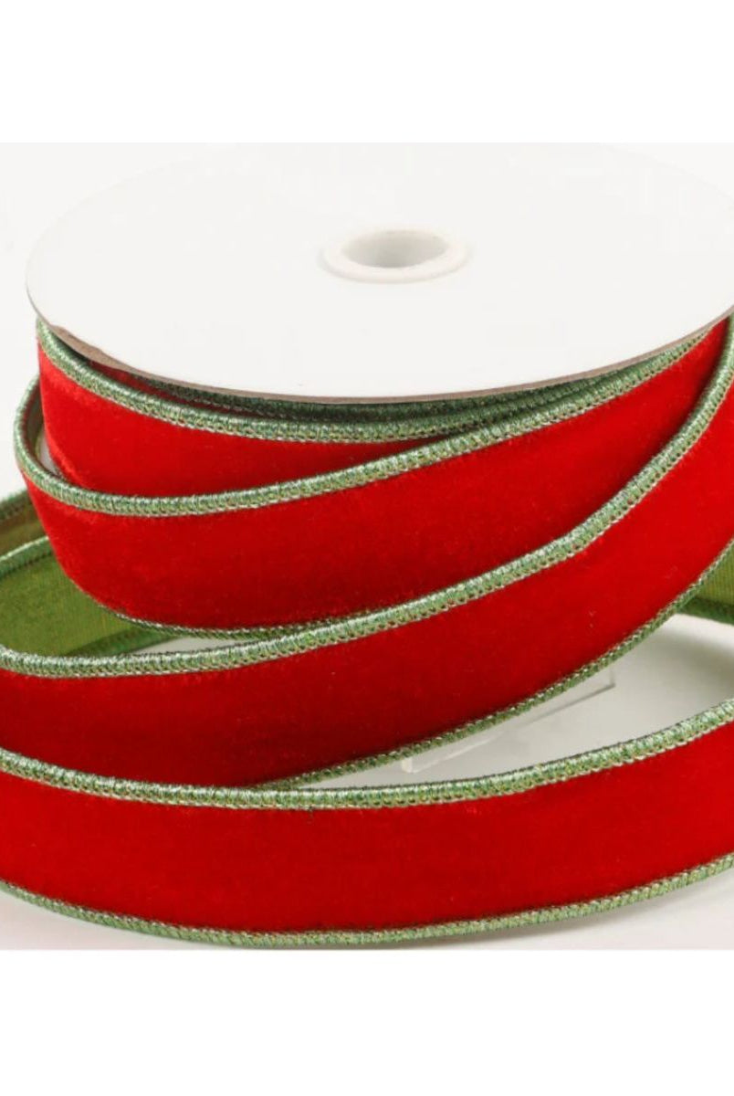 Shop For 1.5" Red Velvet Lime Green Dupion Ribbon (5 Yards)