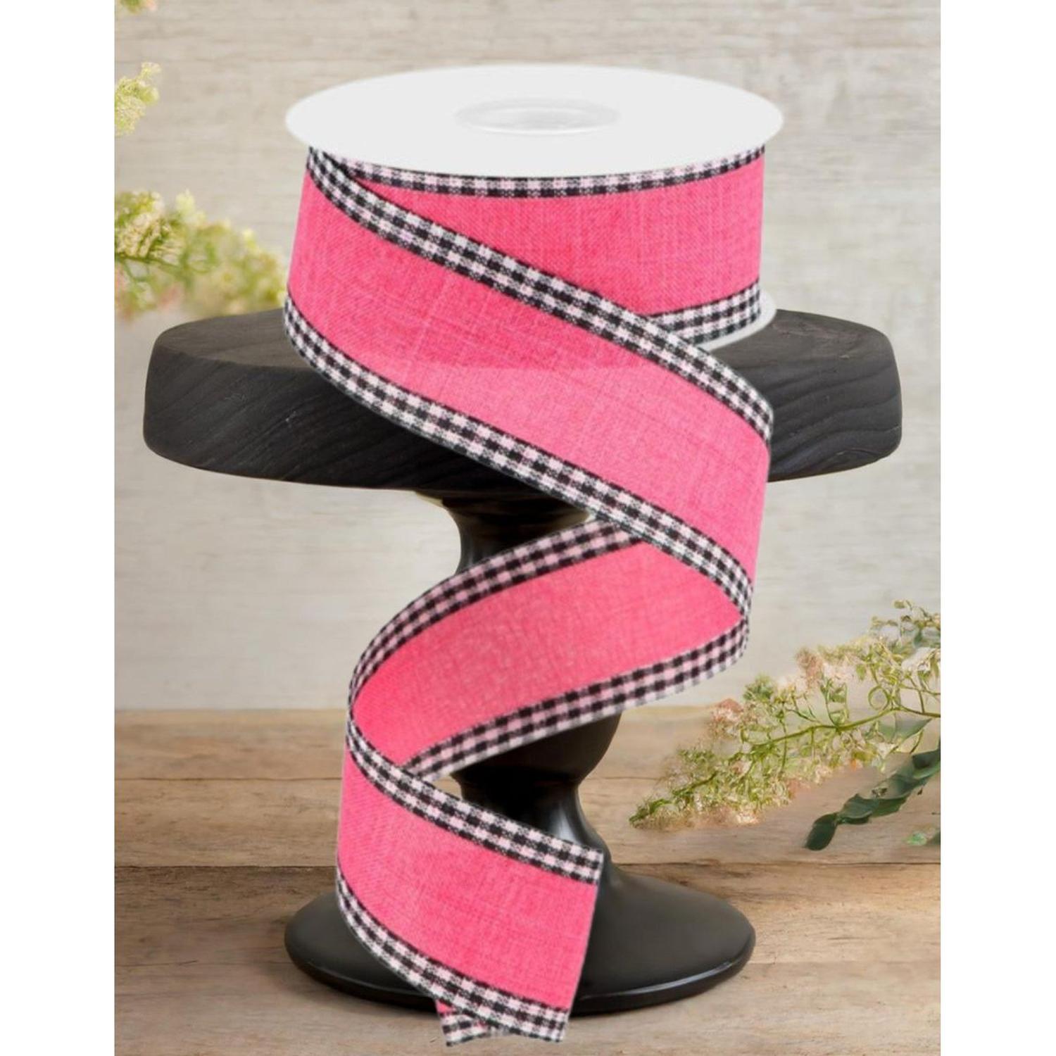 Shop For 1.5" Royal Burlap Gingham Edge Ribbon: Hot Pink (10 Yards)