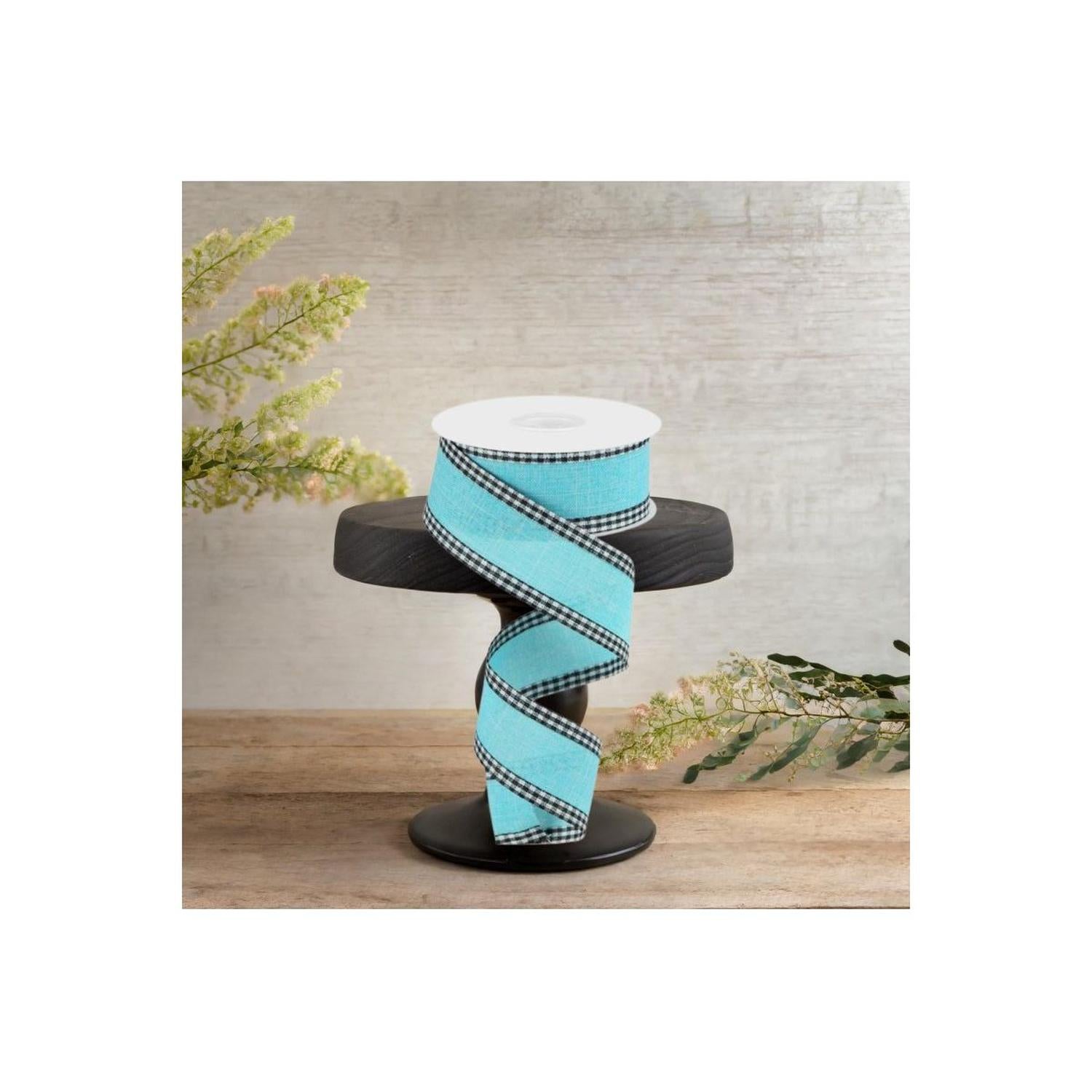 Shop For 1.5" Royal Burlap Gingham Edge Ribbon: Light Blue (10 Yards)