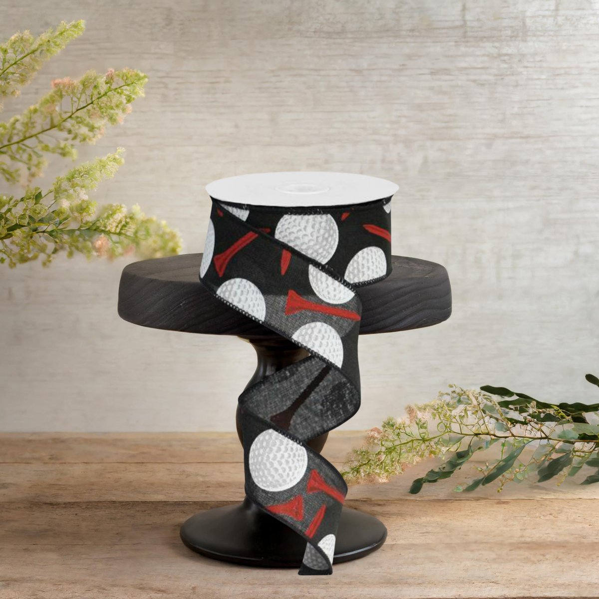 Shop For 1.5" Royal Canvas Golf Balls & Tee Ribbon: Black (10 Yards)