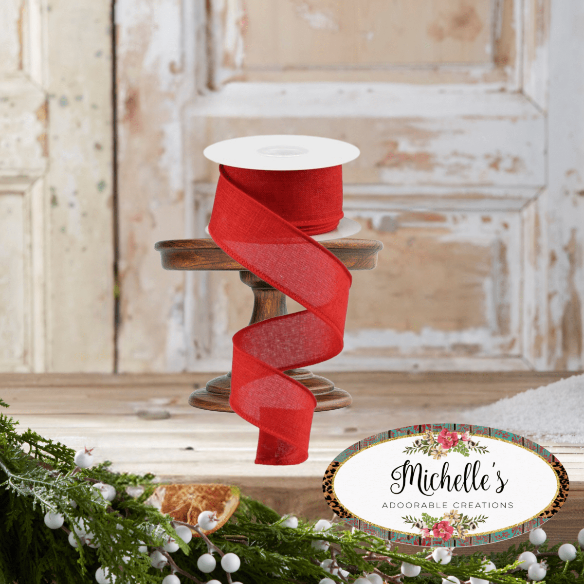 Shop For 1.5" Royal Canvas Ribbon: Red (10 Yards)