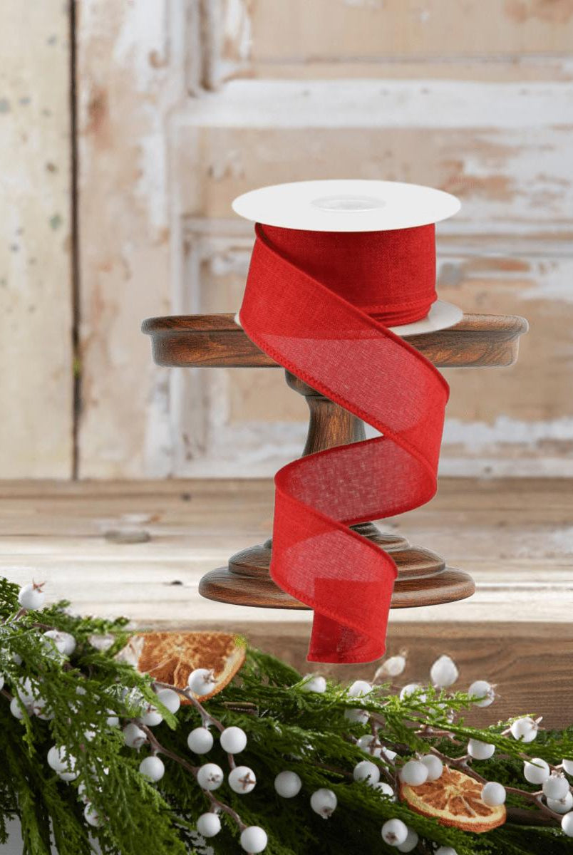 Shop For 1.5" Royal Canvas Ribbon: Red (10 Yards)