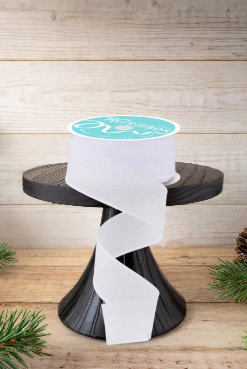 Shop For 1.5" Royal Canvas Ribbon: White (10 Yards)