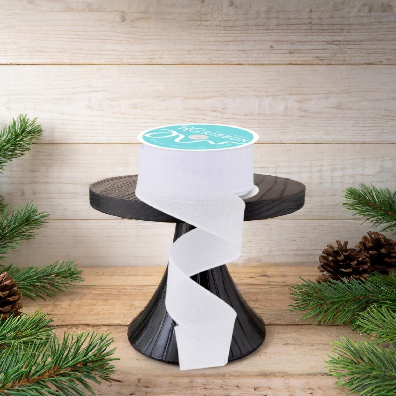 Shop For 1.5" Royal Canvas Ribbon: White (10 Yards)