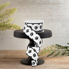 Shop For 1.5" Satin Paw Print Ribbon: Black & White (10 Yards)