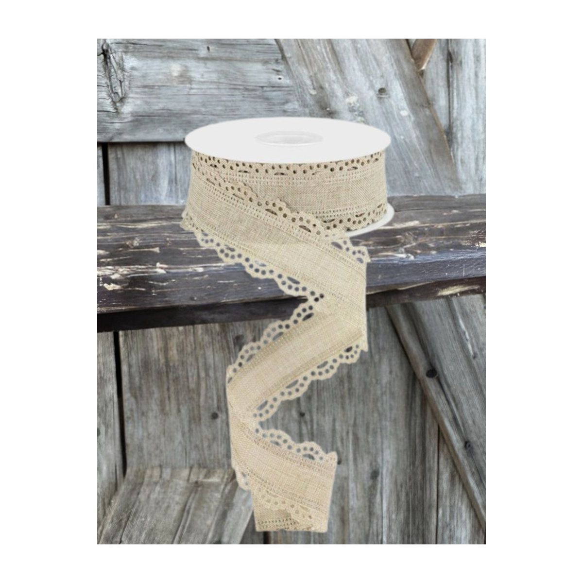 Shop For 1.5" Scalloped Edge Ribbon: Buff (10 Yard)