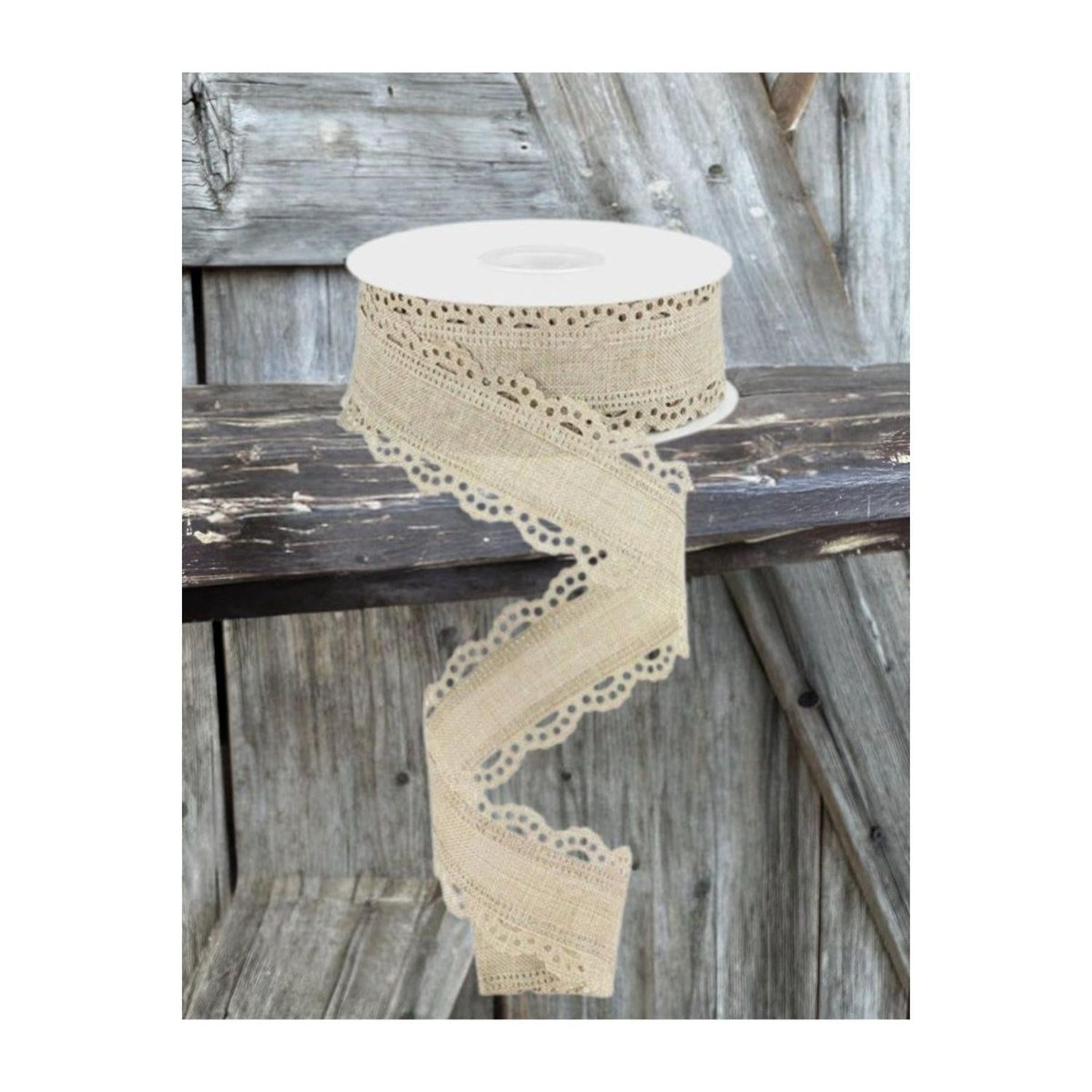 Shop For 1.5" Scalloped Edge Ribbon: Buff (10 Yard)