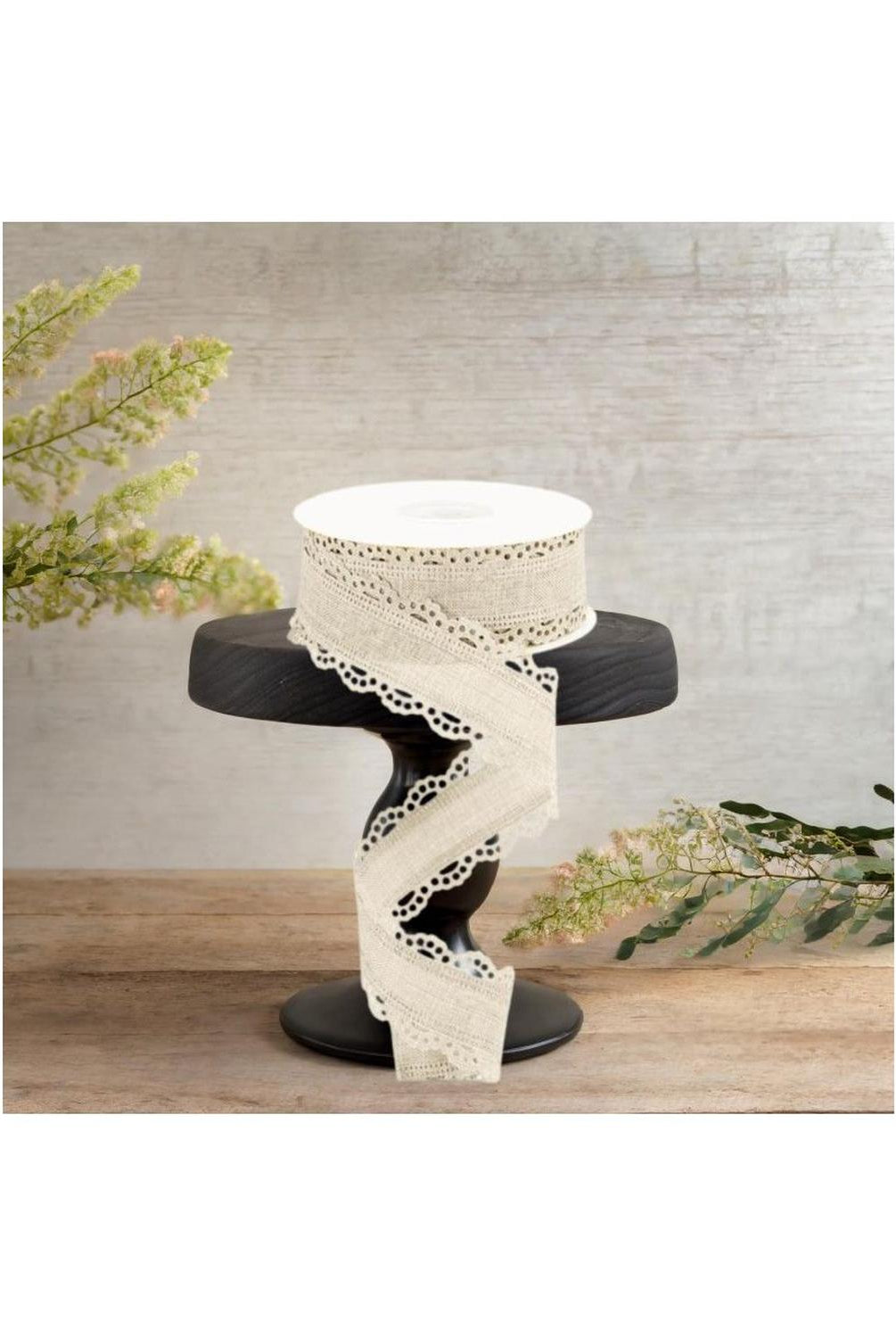 1.5" Scalloped Edge Ribbon: Cream (10 Yard)