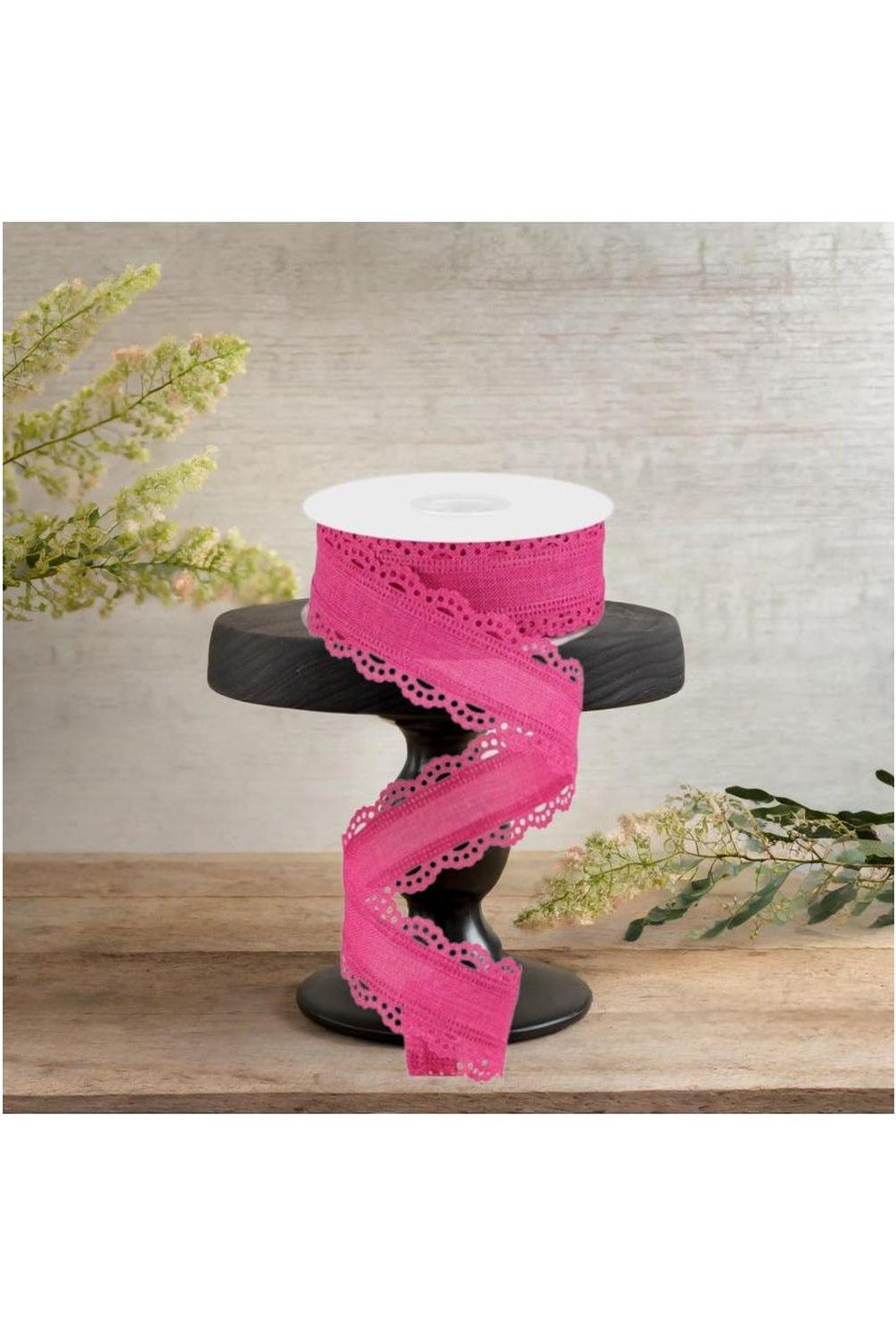 1.5" Scalloped Edge Ribbon: Fuchsia (10 Yard)