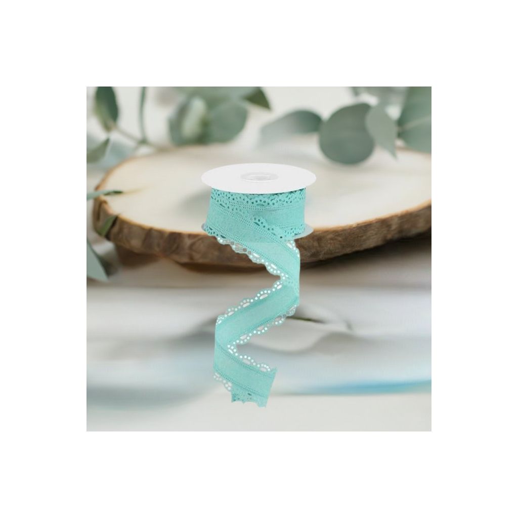 Shop For 1.5" Scalloped Edge Ribbon: Ice Blue (10 Yard) at Michelle's aDOORable Creations
