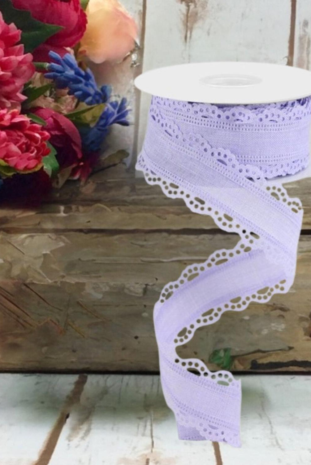 1.5" Scalloped Edge Ribbon: Light Lavender (10 Yard)