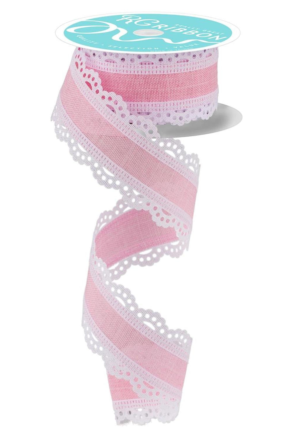1.5" Scalloped Edge Ribbon: Light Pink (10 Yard)