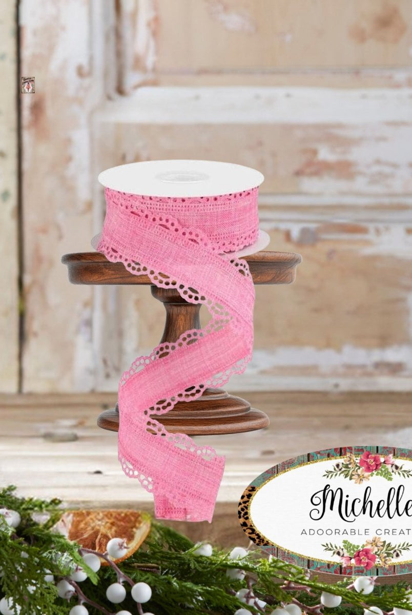 Shop For 1.5" Scalloped Edge Ribbon: Pink (10 Yard)