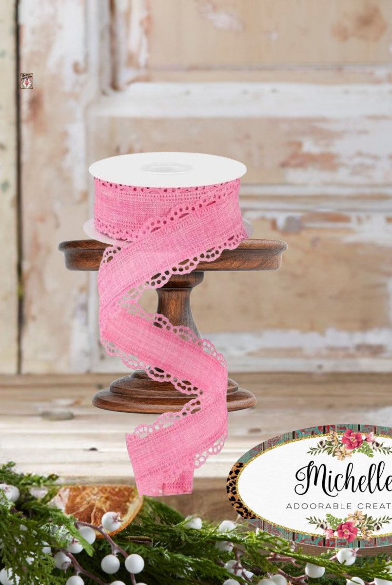 Shop For 1.5" Scalloped Edge Ribbon: Pink (10 Yard)