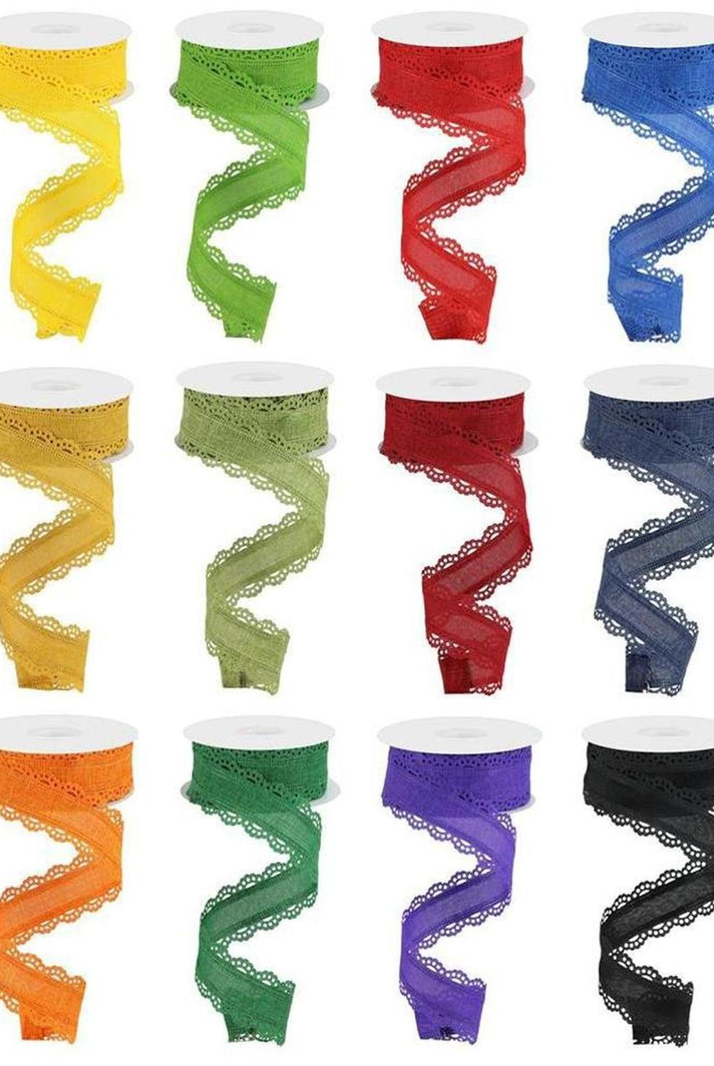 1.5" Scalloped Edge Ribbon: Primary Color Assortment (10 Yard)
